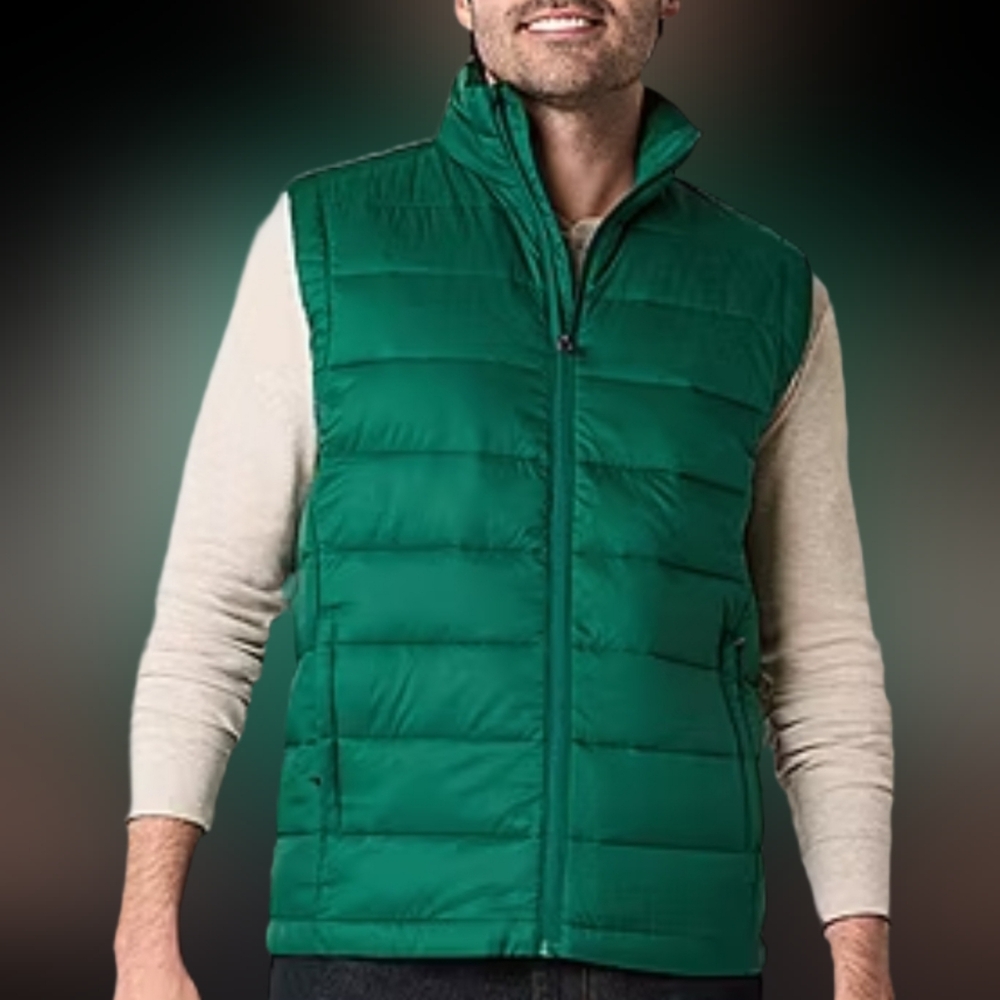 St. John's Bay Packable Mens Puffer Vest Size S Color Green New with Tags
